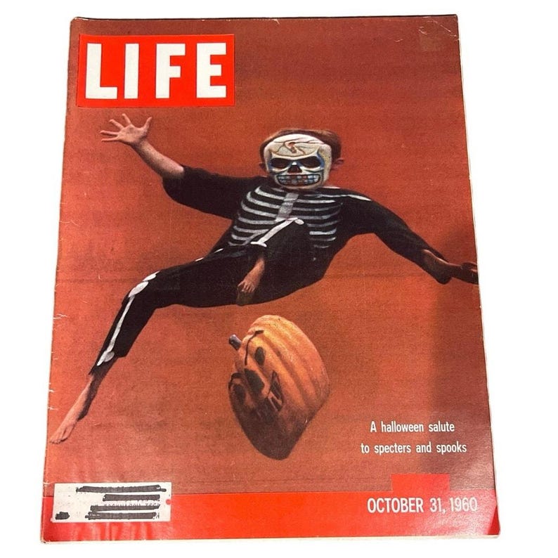 Life Magazine Halloween Spooks Skeleton Photos Cuba Fidel Castro October 31 1960 image 1