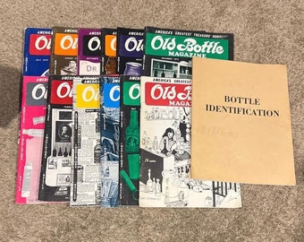 Lot de 12 magazines pour bouteilles anciennes, millésime 1972-73, plus identification de la bouteille de 1965