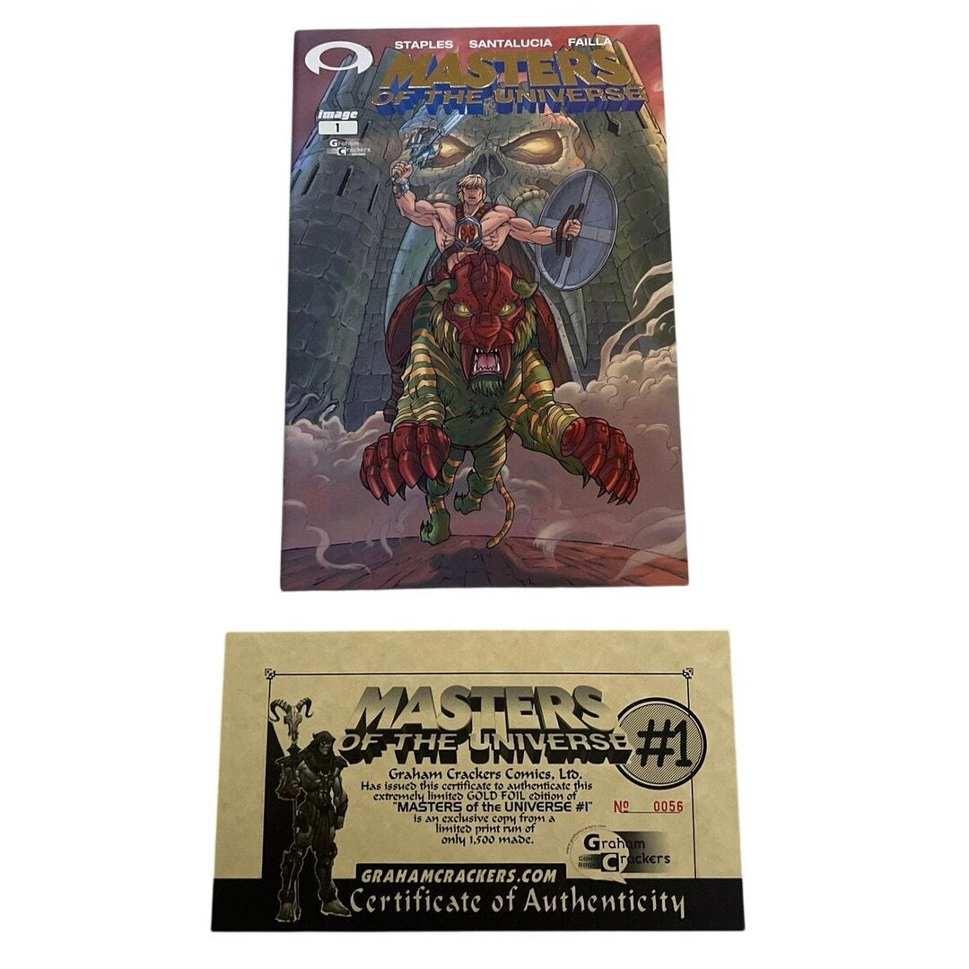Masters of the Universe #1 Graham Cracker Variant 2002 Gold Foil 56/ ...