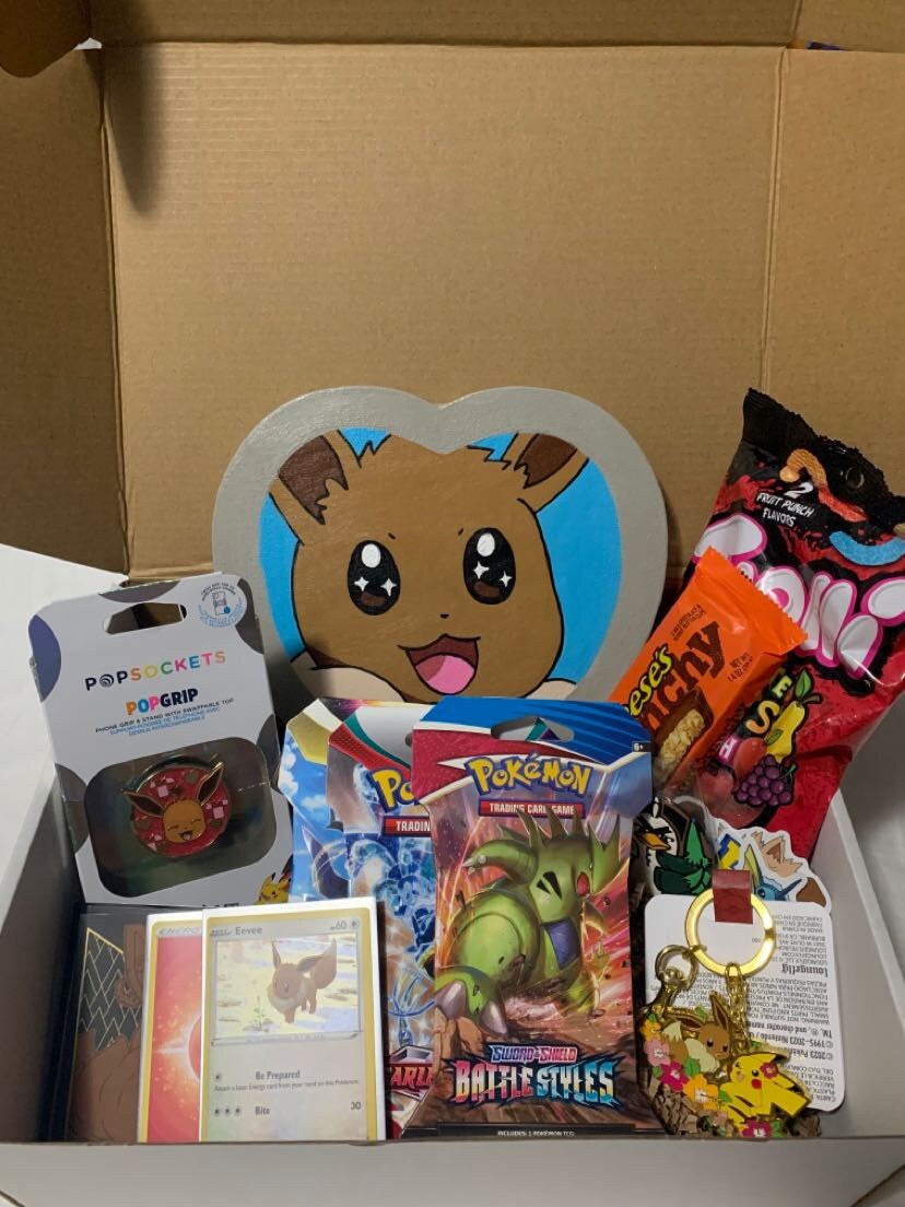 Eevee Themed Pokemon Gift Box Handcrafted Gift Box Etsy