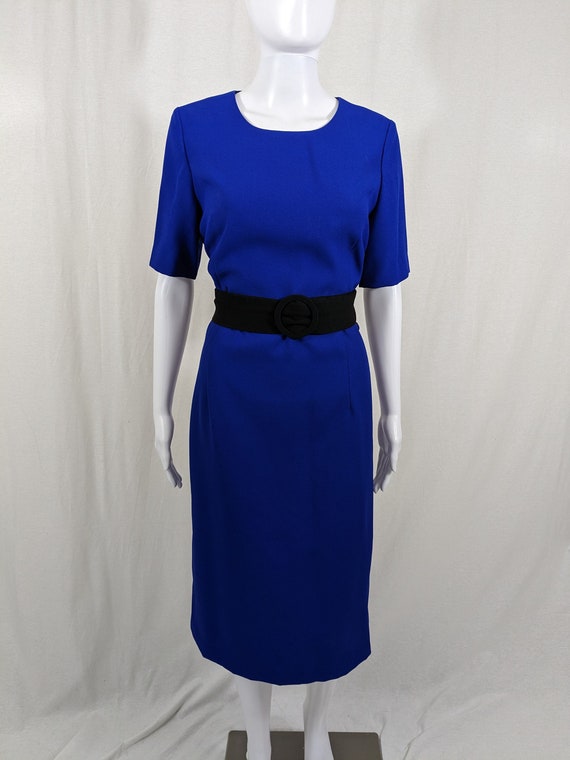 Vintage Henry-Lee Royal Blue Short Sleeve Dress Si