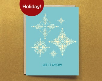 Let It Snow | Single Greeting Card | Holiday | Handmade | Blank Inside