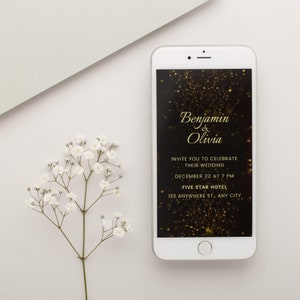 Wedding Electronic Invitation, Minimalist Online Photo Invitations, Modern Wedding Evite, Text Message, Digital Download, MP4, JPG, PNG