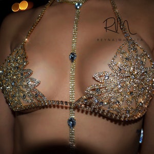 Royalty Crystal Bra Golden - reynamaldita