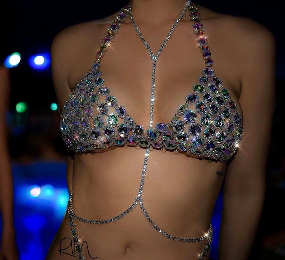 Crystal Body Chain Choker Harness Body Drip - Reynamaldita