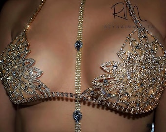 Royalty Crystal Bra Golden - reynamaldita