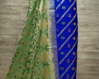 Handloom banarasi blue   pure katan silk suit for women exclusive bollywood suits party wear unstitched 3pc suit with duptta