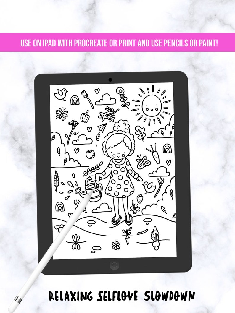 ADHD Coloring Pages Adult Relaxing Coloring Book 3 Kawaii Etsy