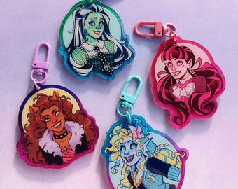 G1 Monster girl dolls acrylic keychains