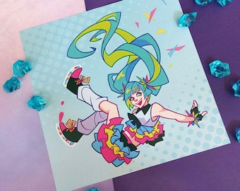 Hatsune Miku Vocaloid Catch the Wave art print