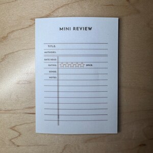 Mini Book Review Sticky Notes - Etsy