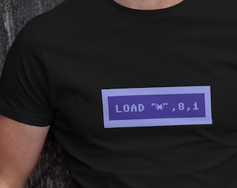 Commodore 64 T-shirt unisexe à écran de chargement, T-shirt gaming rétro années 80