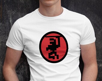 T-shirt de jeu vidéo rétro, tee-shirt Pixel Ninja, chemise de jeu vidéo Bruce Lee C64, t-shirt de jeu vidéo Commodore 64 des années 80, cadeau amusant de style vintage
