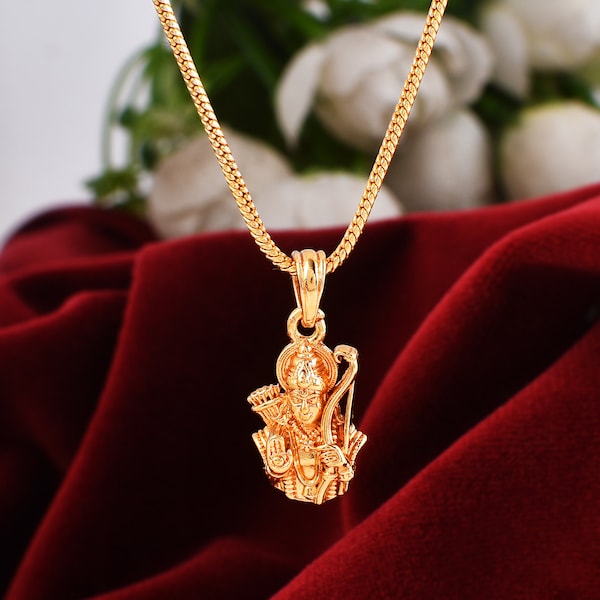 Religious Jewelry  Shree Ramji Gold Plated Brass Necklace Pendant for Men and Women (Non- Profitable )