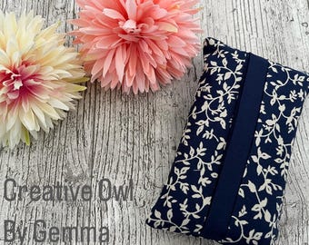 Fabric Pocket Tissue Holder - Travel Tissue Case - Reusable Tissue Pouch for Bag, Car or Handbag - Small Gift or Stocking Filler - Handmade