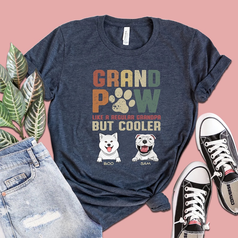 Vintage Dog Grandpa Shirt Personalized Gift for Dog Grandpa, Custom