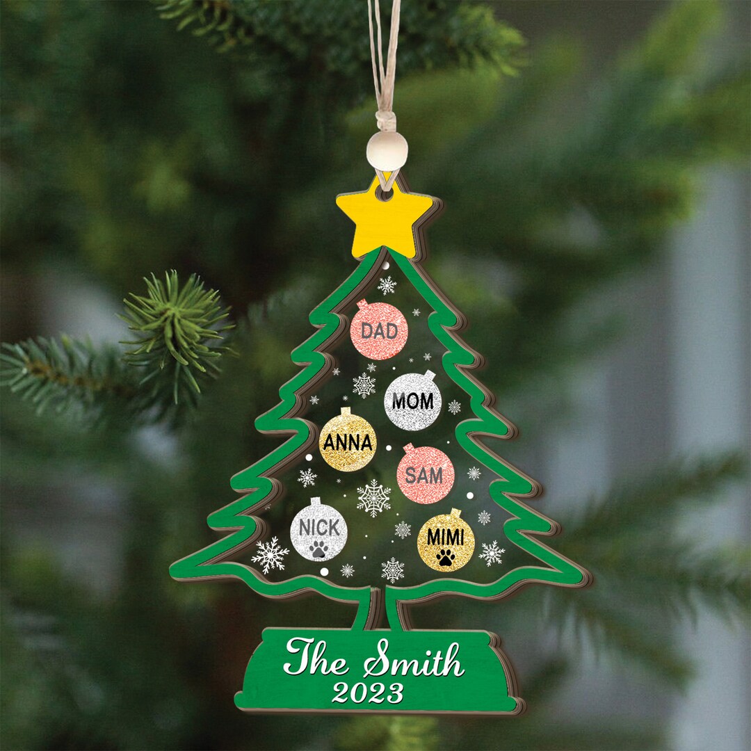Personalized Family Ornament Family Tree Ornament Family Etsy