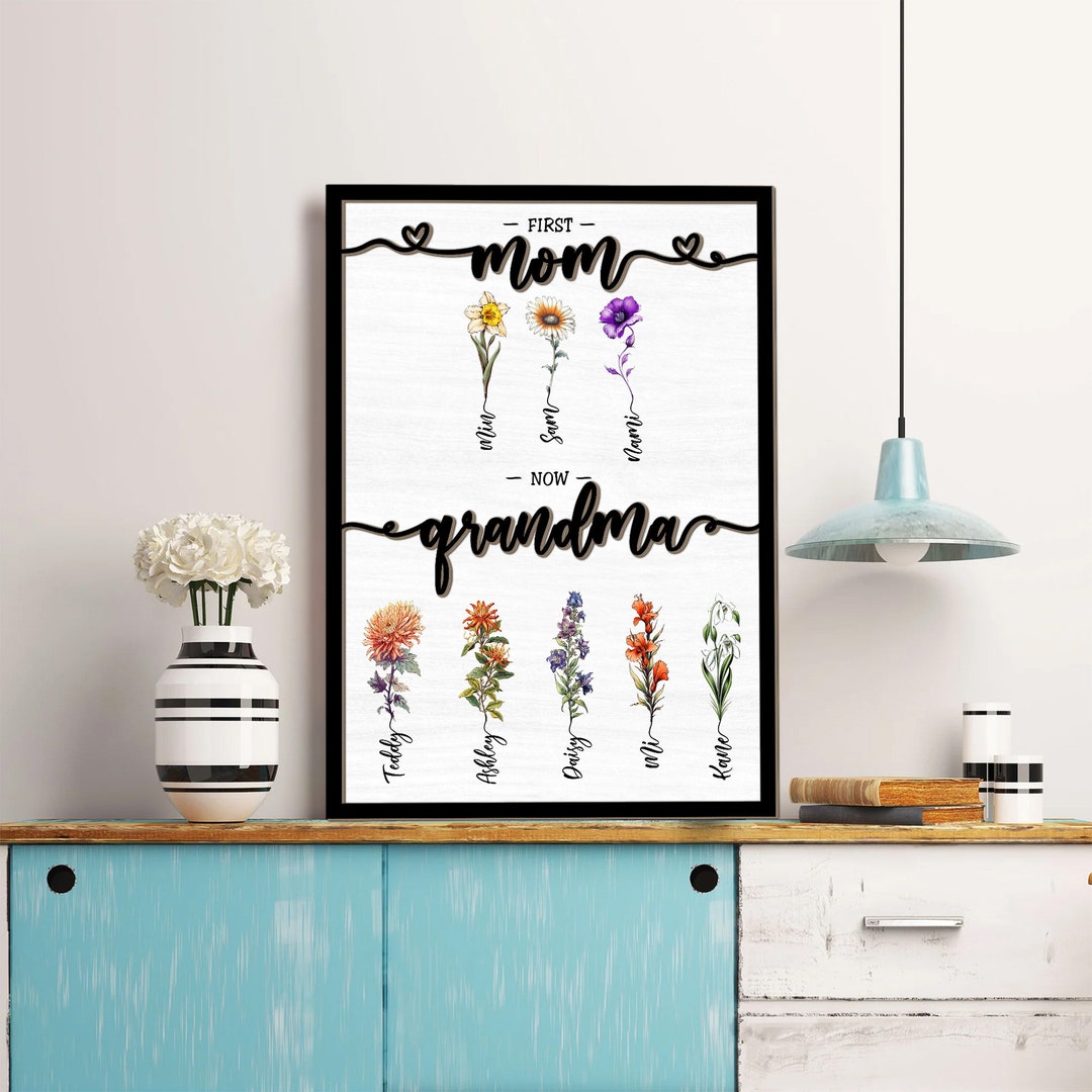 Personalized First Mom Now Grandma Gift, Mother Day Gift, Mom Gift, Mum ...