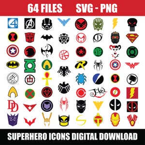 Superheld Symbole SVG, Superheld SVG, Helden Symbole, Superheld Symbole svg, Super Junge, Super Mädchen, Cliparts, Png, DXF, Cut Files