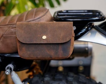 Motorcycle saddle bags leather vintage pannier bag Tool Organizer Leather Tool Storage leather tool bag Best gifts for her