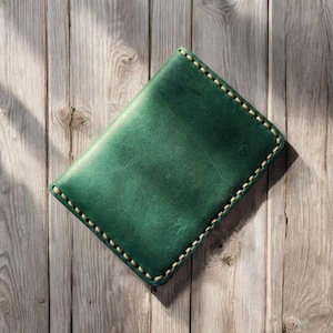 Billetera delgada personalizada, regalo del día del padre, tarjetero de cuero minimalista, el mejor regalo para hombres
