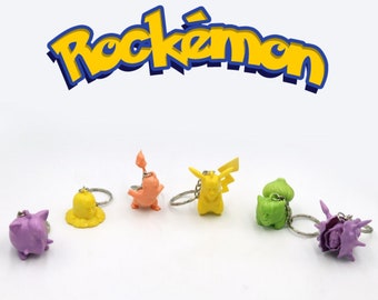 Rockemon - 3D Printed Pokemon Keychains with Dwayne 'The Rock' Johnson's Face