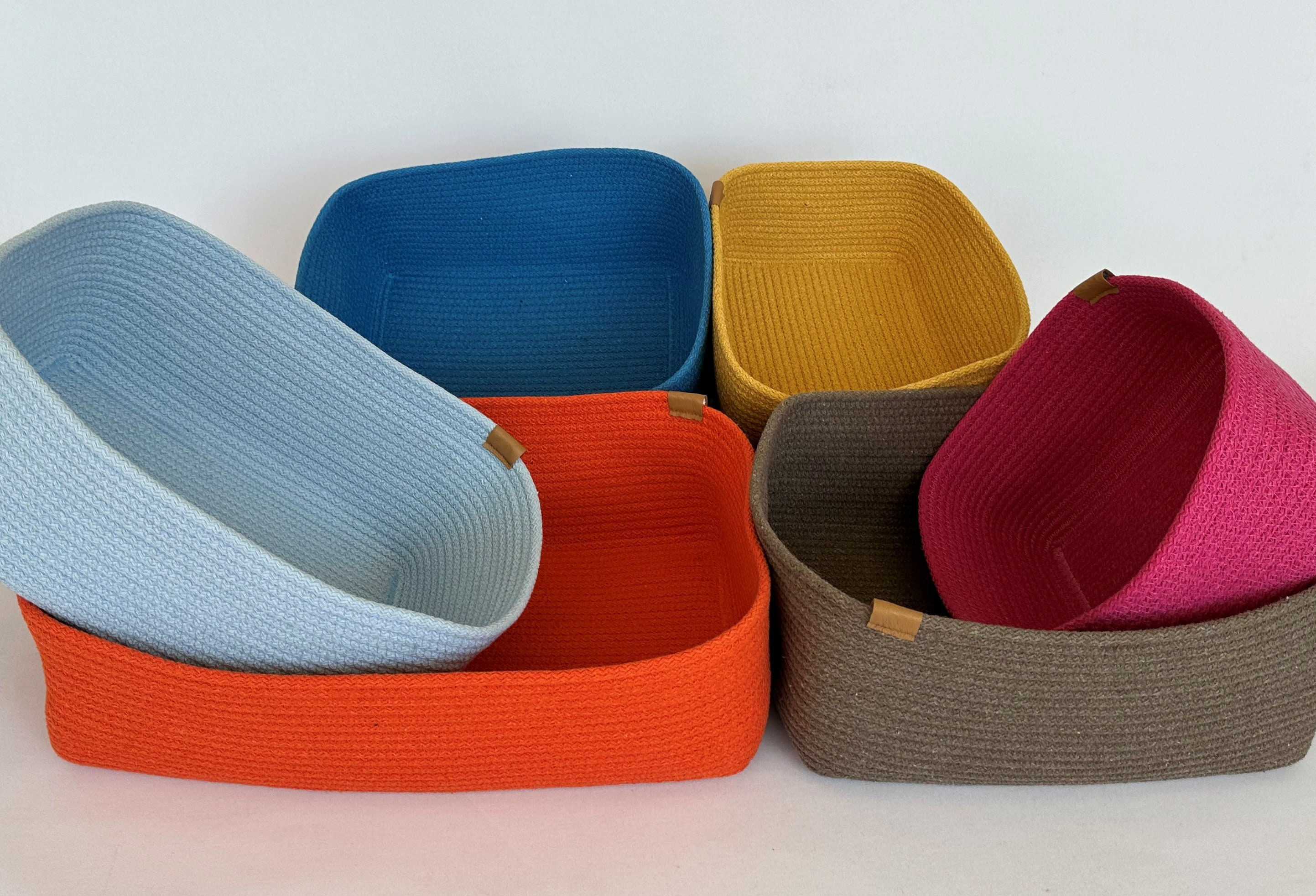 Custom Size Organizer, Cotton Rope Basket, Square Storage Basket, Rectangle Storage Bin, Custom Organizer, Colorful Basket, Houswarming Gift