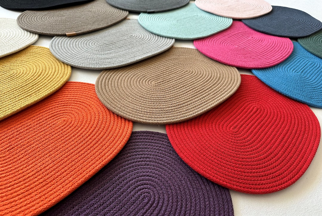 Oval Placemats, Cotton Rope Placemat, Dining Table Mats, Colorful