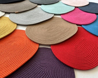 Oval Placemats, Cotton Rope Placemat, Dining Table Mats, Colorful Placemats, Dining Table Decor, Placemats for Dining Table, Rope Mat