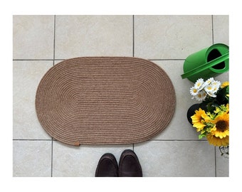 Rope Door Mat, Oval Doormat, Front Door Mat, Custom Made Doormat, Jute Doormat, Double Side Doormat, Rope Rug, Indoor Doormat, Colorful Mat