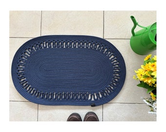 Rope Door Mat, Oval Doormat, Front Door Mat, Custom Made Doormat, Jute Doormat, Double Side Doormat, Rope Rug, Indoor Doormat, Colorful Mat