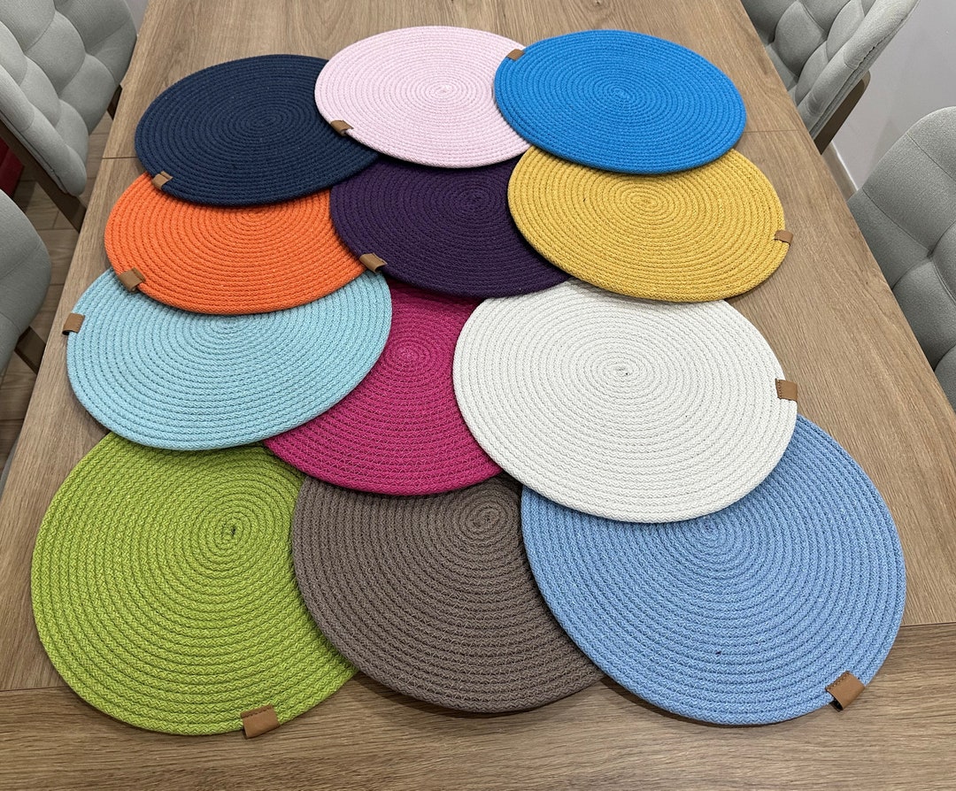 Rustic Table Decor, Cotton Rope Placemats, Farmhouse Dining, Boho Table