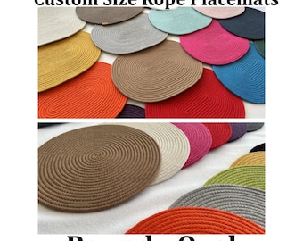 Custom Size Placemats, Oval Placemats, Round Placemats, Custom Made Placemats, Cotton Rope Placemat, Dining Table Mats, Dining Table Decor,