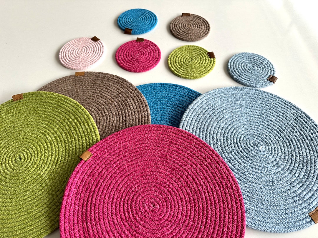 Rope Placemats, Round Coaster, Dining Table Mats, Cotton Placemats
