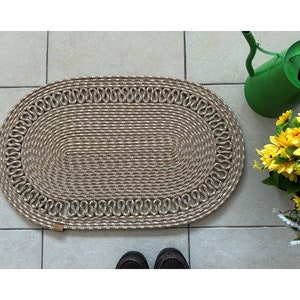 Rope Door Mat, Oval Doormat, Front Door Mat, Custom Made Doormat, Jute Doormat, Double Side Doormat, Rope Rug, Indoor Doormat, Colorful Mat