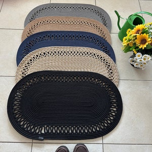 Custom Door Mat, Oval Doormat, Rope Door Mat, Custom Size Doormat, Jute Doormat, Double Side Doormat, Rope Rug, Indoor Doormat, Colorful Mat