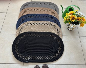 Custom Door Mat, Oval Doormat, Rope Door Mat, Custom Size Doormat, Jute Doormat, Double Side Doormat, Rope Rug, Indoor Doormat, Colorful Mat