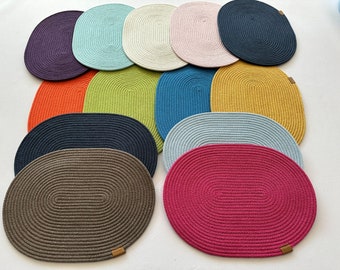 Oval Placemats, Cotton Rope Placemat, Dining Table Mats, Colorful Placemats, Dining Table Decor, Placemats for Dining Table, Rope Mat