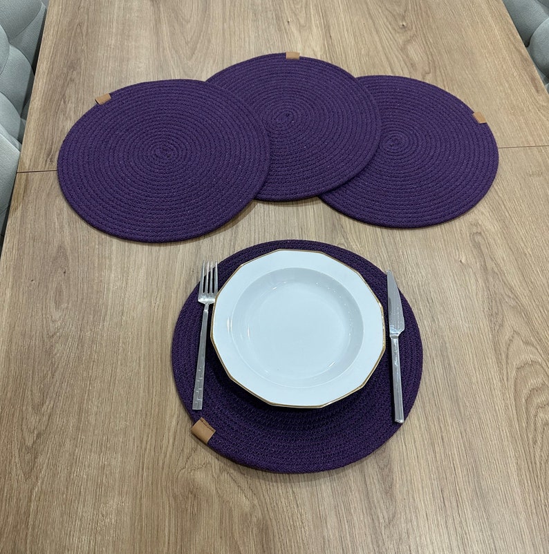 Cotton Rope Placemats, Round Placemats, Dining Table Mats, Colorful