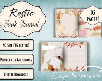 Digital Fall Junk Journal Kit, Printable Autumn Junk Journaling Kit