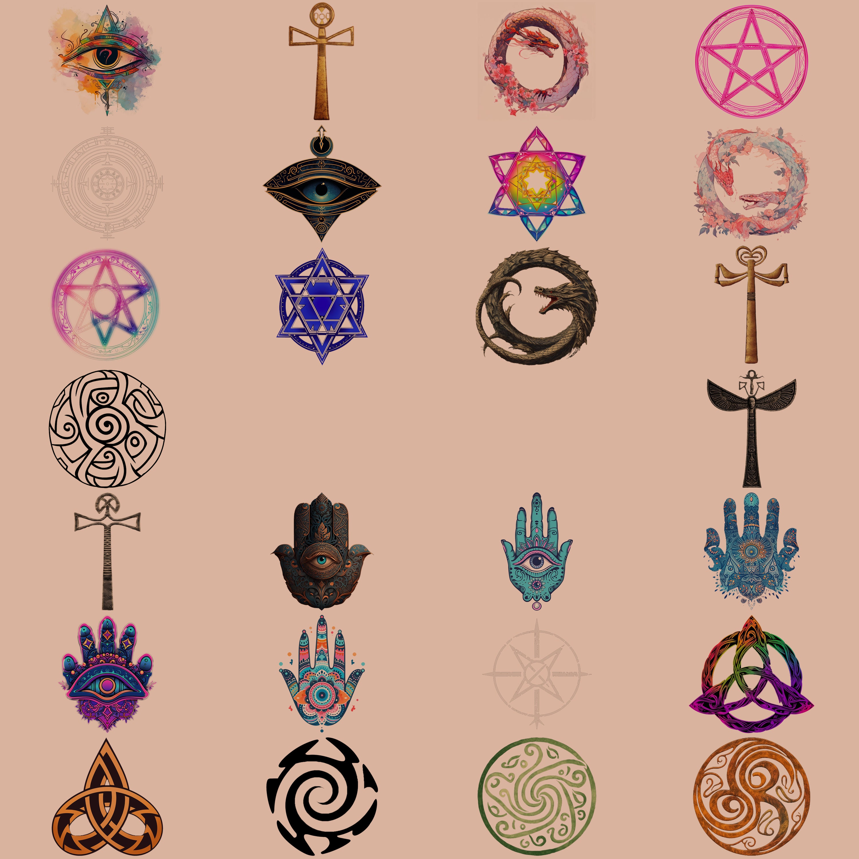 Magic Symbols Clipart Set - 30 Transparent Designs - Etsy