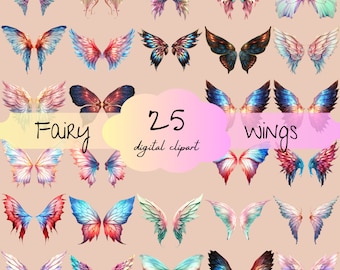 Fairy Wings Clipart Set - 25 Transparent Designs