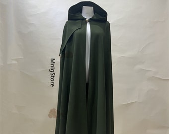 Olive Cape, Hooded Cape, Woolen Cloth Cape, Halloween Cape, Cosplay Cape For Adults, Medieval Cloak,Red/Black/Brown/Wine Cape