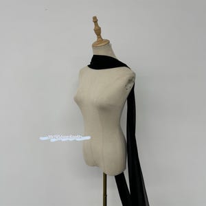 ブラックシフォンスカーフ、流れるようなネックスカーフ、花嫁用ウェディングスカーフ、カスタムカラーブライダルスカーフ、シフォンウェディングスカーフ、カスタムネックスカーフ