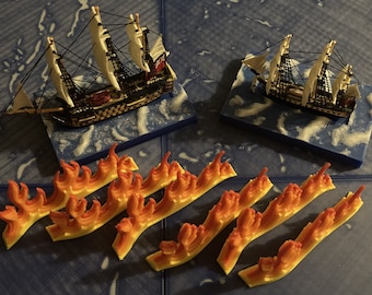 Marcadores de costado y fuego de Sails of Glory