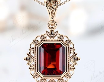 Vintage Red Garnet Pendant For Women 925 Silver Red Garnet Handmade Pendant Unique Leaf Design Wedding Pendant Antique Statement Pendant