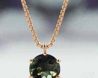 Custom order for Cherrielyn stone size 15mm, chain legth 22 inches gemstone moldavite