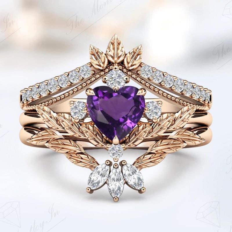 Amethyst Bridal Set - Etsy