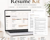 Resume Template and Job Application Kit, ATS Modern Resume and Cover Letter for Word and Google Docs, Editable Professional Resume Bundle