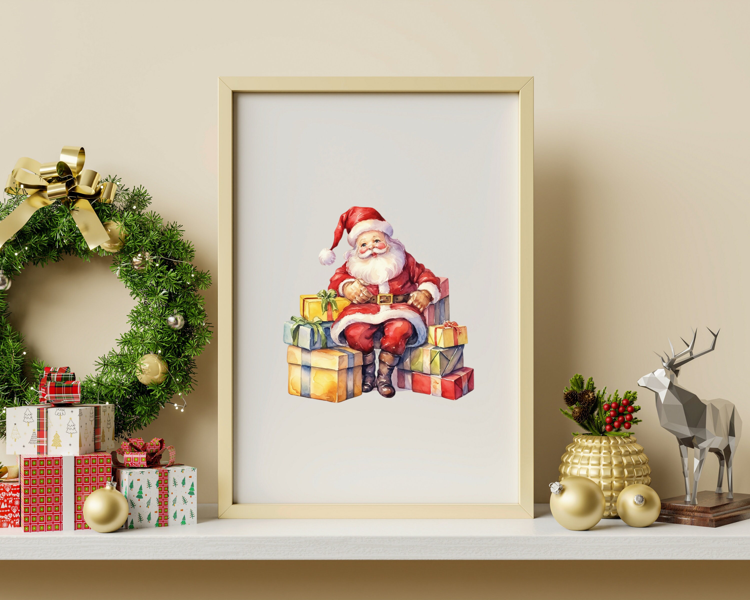 Watercolor Santa Claus Clipart Bundle Winter Santa Claus Christmas ...